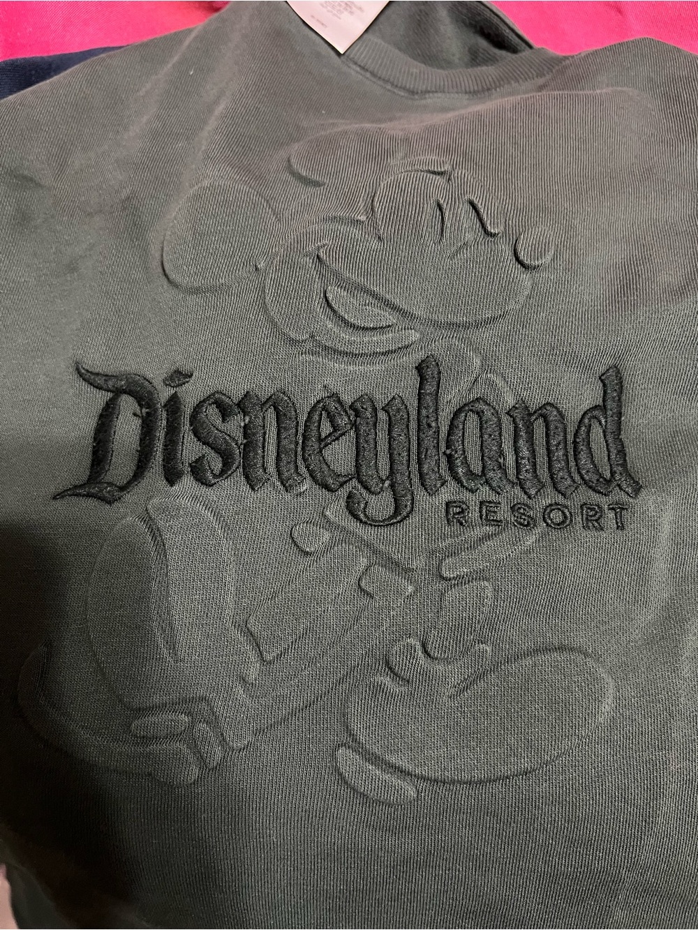Disney Parks, Disneyland Resort ,Embossed Mickey Crewneck Sweatshirt - dark grey
